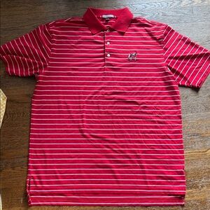 Peter Millar Red and White UGA Polo
